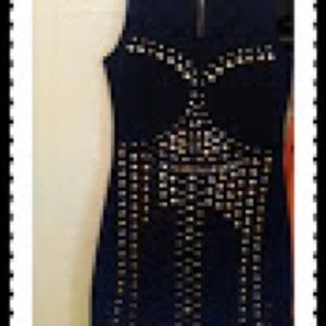 Black dress with gold studs